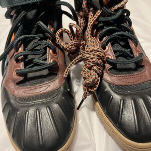 Black and Brown Lace-Up Sneakers